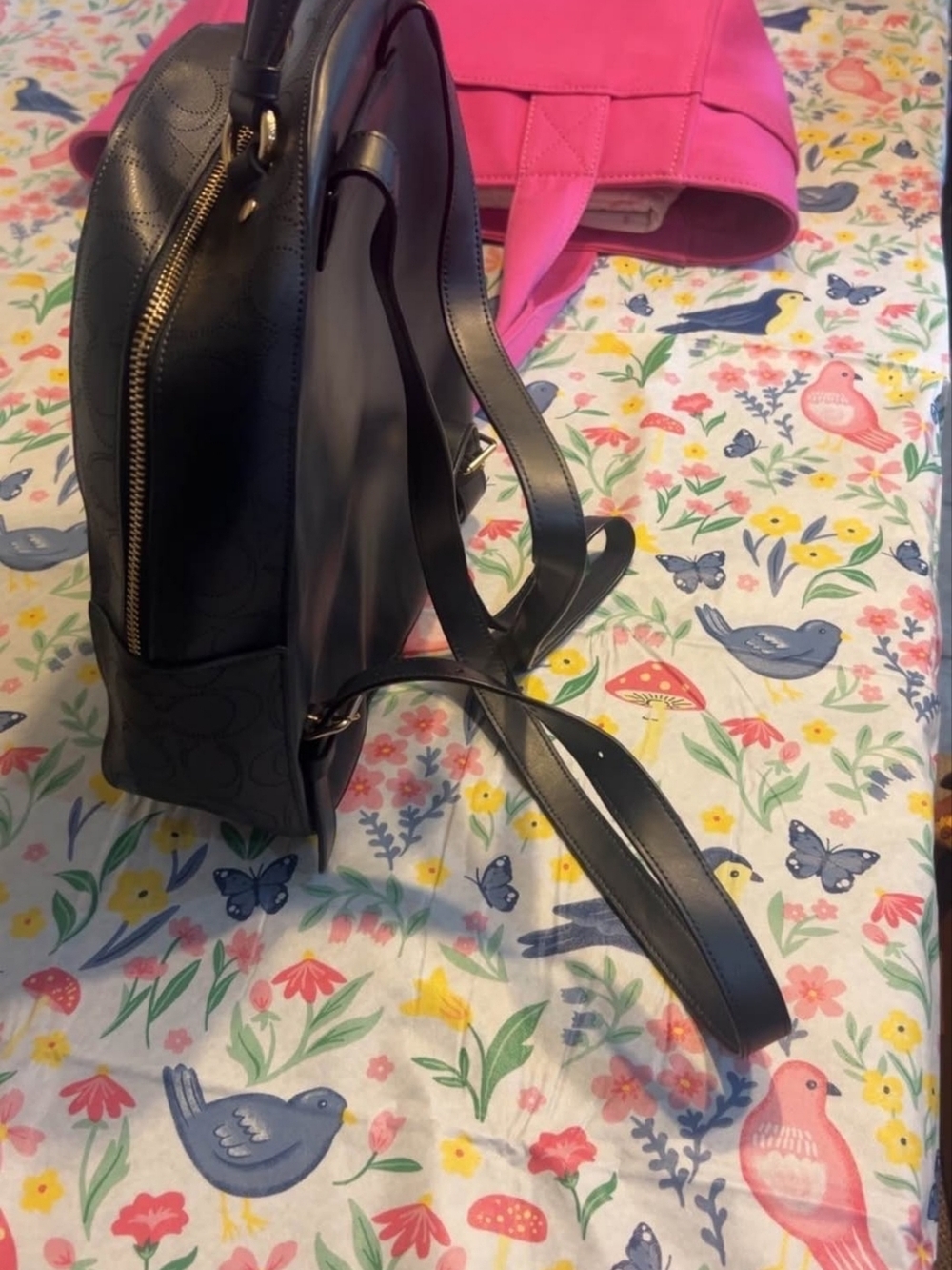 Coach Jordyn Backpack Signature Perforated Midnight Blue Leather 2322 - Picture 2 of 2